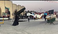نمایش توان موشکی ایران در گلستان شهدای اصفهان