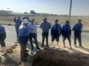 رفع حادثه خط انتقال آب خیابان شهید خزائی اصفهان