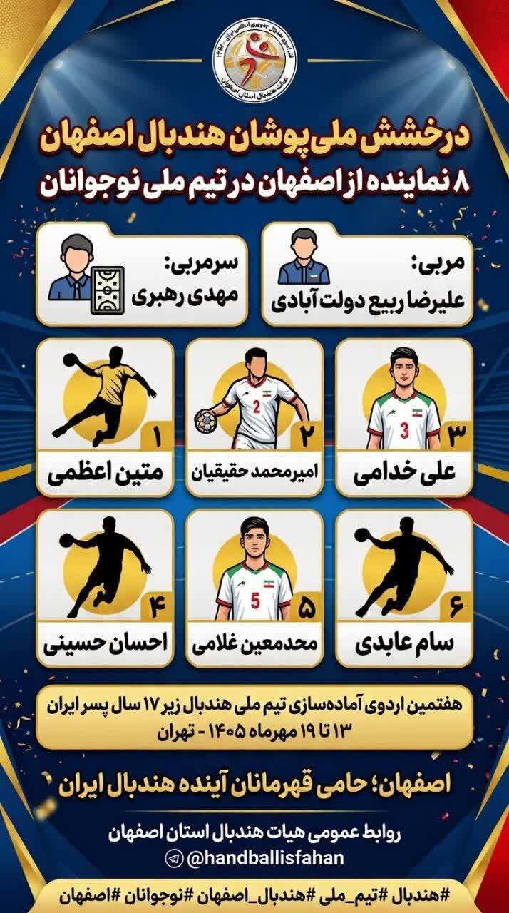۸ نماینده شایسته اصفهانی در اردوی تیم ملی نوجوانان